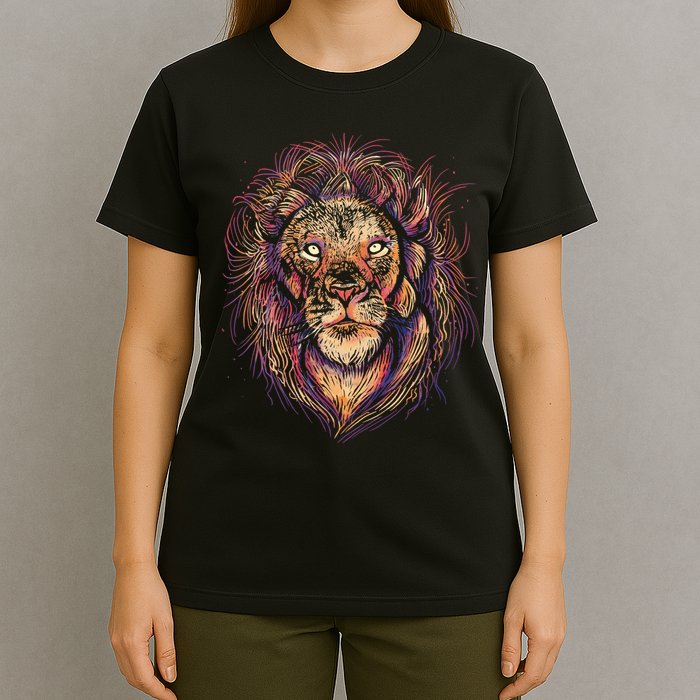 Colorful Lion Abstract T-Shirt