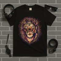 Colorful Lion Abstract T-Shirt
