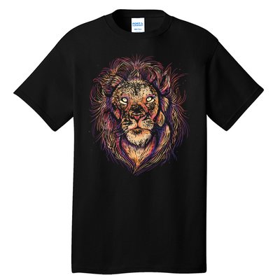 Colorful Lion Abstract Tall T-Shirt