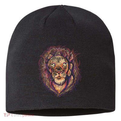 Colorful Lion Abstract Sustainable Beanie