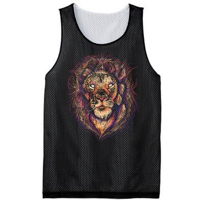 Colorful Lion Abstract Mesh Reversible Basketball Jersey Tank