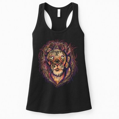 Colorful Lion Abstract Womens Tank Top