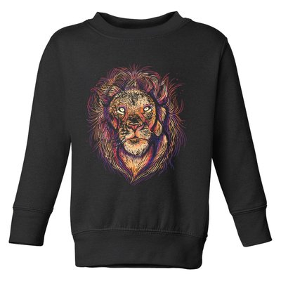 Colorful Lion Abstract Toddler Sweatshirt