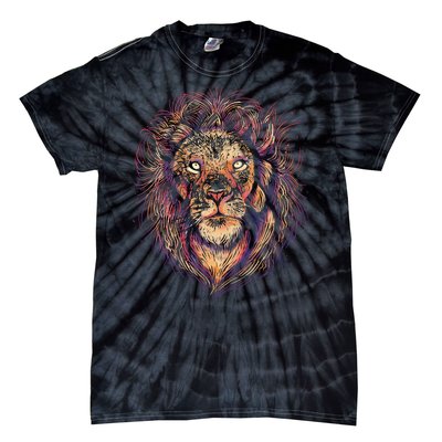 Colorful Lion Abstract Tie-Dye T-Shirt