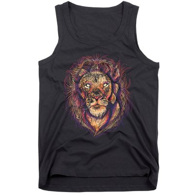 Colorful Lion Abstract Tank Top