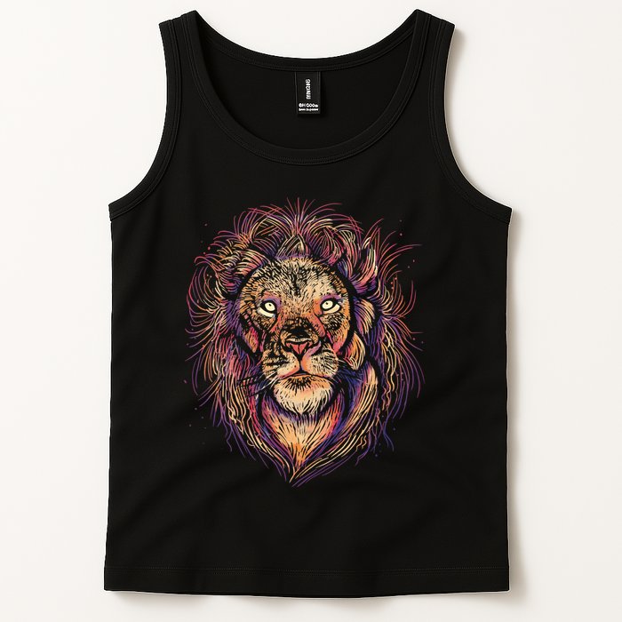 Colorful Lion Abstract Tank Top