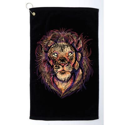 Colorful Lion Abstract Golf Towel