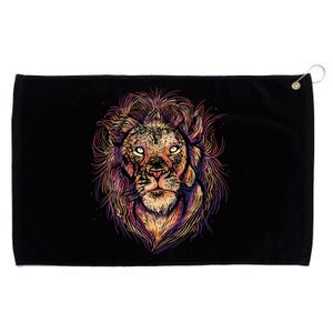 Colorful Lion Abstract Grommeted Golf Towel