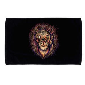 Colorful Lion Abstract Microfiber Hand Towel