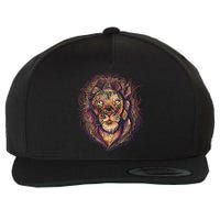 Colorful Lion Abstract Wool Snapback Cap