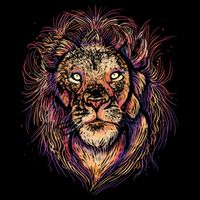Colorful Lion Abstract Wool Snapback Cap