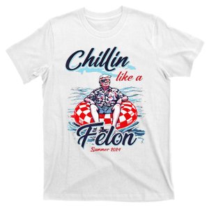 Chillin Like A Felon Retro Summer Funny Trump 2024 T-Shirt