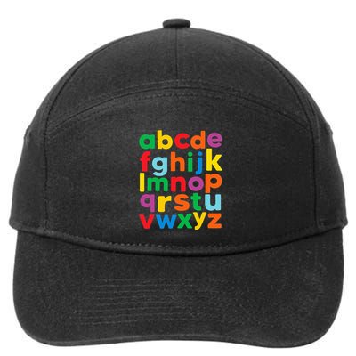 Colorful Letters Alphabet Learning Abcs 7-Panel Snapback Hat