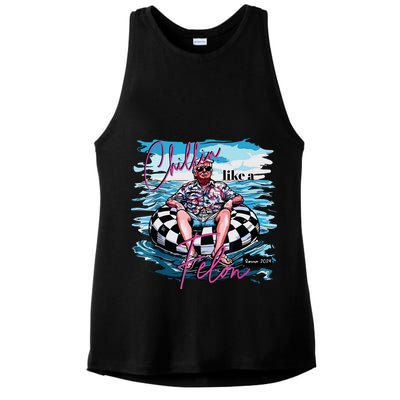 Chillin Like A Felon Ladies PosiCharge Tri-Blend Wicking Tank