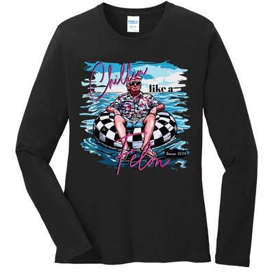 Chillin Like A Felon Ladies Long Sleeve Shirt
