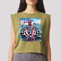 Chillin Like A Felon Garment-Dyed Women's Muscle Tee