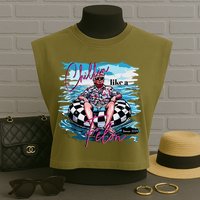 Chillin Like A Felon Garment-Dyed Women's Muscle Tee