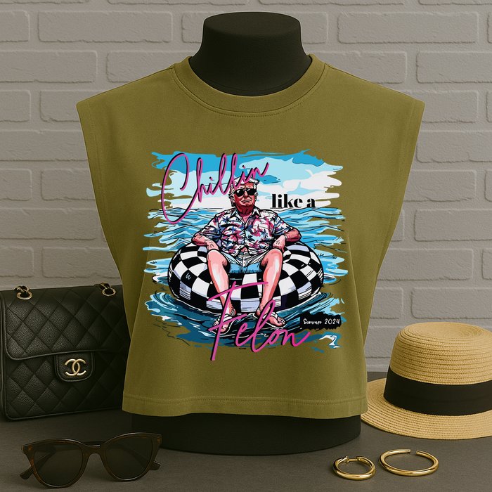 Chillin Like A Felon Garment-Dyed Women's Muscle Tee