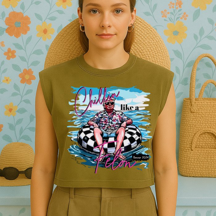 Chillin Like A Felon Garment-Dyed Women's Muscle Tee