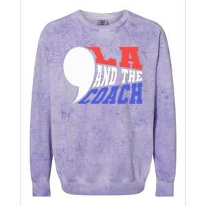 Comma La And The Coach Kamala Harris & Tim Walz Colorblast Crewneck Sweatshirt