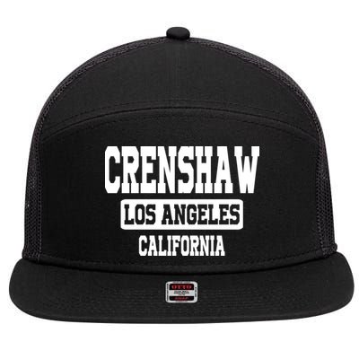 Crenshaw Los Angeles California South Central Hip Hop Gangsta Rap 7 Panel Mesh Trucker Snapback Hat
