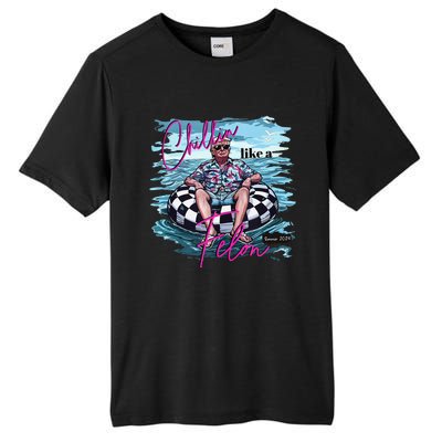 Chillin Like A Felon Retro Pink Summer Funny Trump 2024 Tall Fusion ChromaSoft Performance T-Shirt