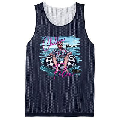 Chillin Like A Felon Retro Pink Summer Funny Trump 2024 Mesh Reversible Basketball Jersey Tank