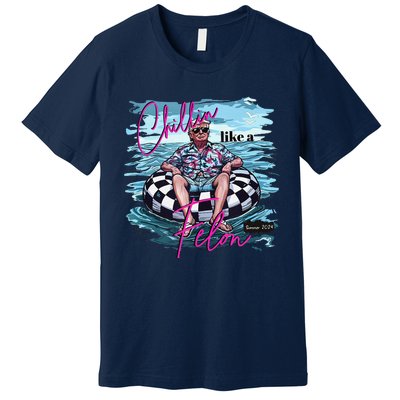 Chillin Like A Felon Retro Pink Summer Funny Trump 2024 Premium T-Shirt