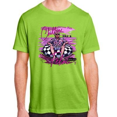 Chillin Like A Felon Retro Summer Pink Funny Trump 2024 Adult ChromaSoft Performance T-Shirt