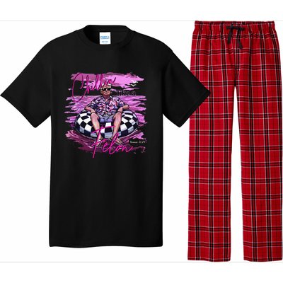 Chillin Like A Felon Retro Summer Pink Funny Trump 2024 Pajama Set