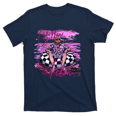 Chillin Like A Felon Retro Summer Pink Funny Trump 2024 T-Shirt