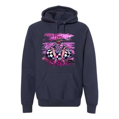 Chillin Like A Felon Retro Summer Pink Funny Trump 2024 Premium Hoodie