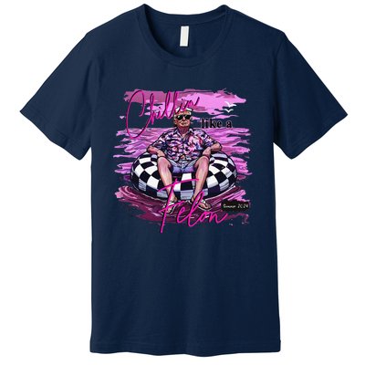 Chillin Like A Felon Retro Summer Pink Funny Trump 2024 Premium T-Shirt