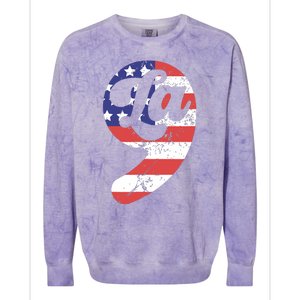 Comma La American Flag Kamala Harris Colorblast Crewneck Sweatshirt