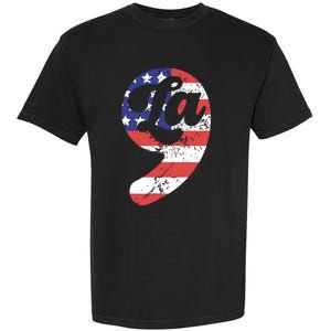 Comma La American Flag Kamala Harris Garment-Dyed Heavyweight T-Shirt