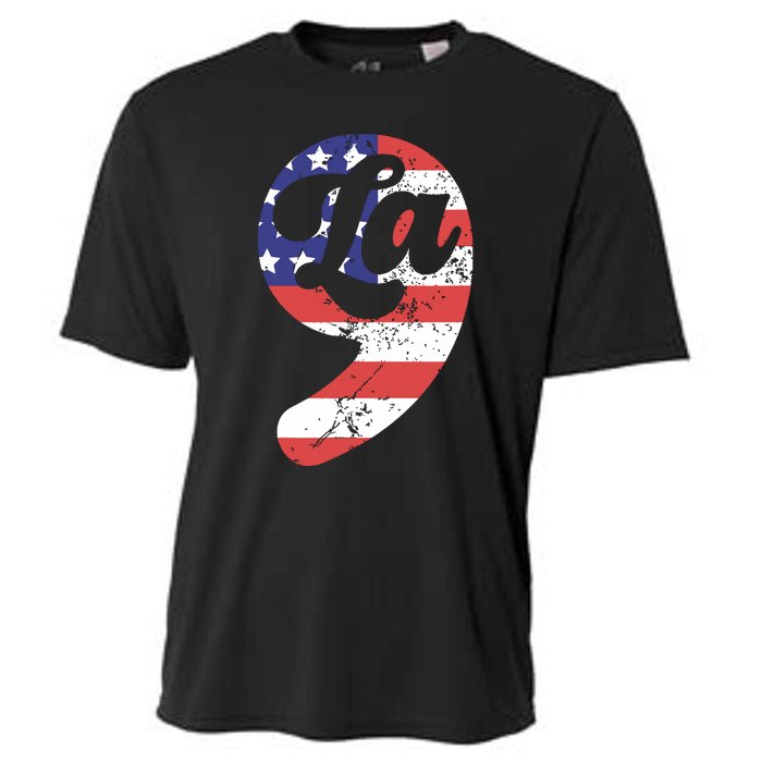 Comma La American Flag Kamala Harris Cooling Performance Crew T-Shirt