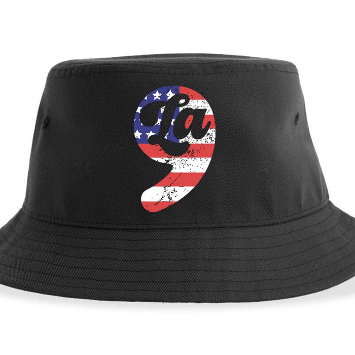 Comma La American Flag Kamala Harris Sustainable Bucket Hat