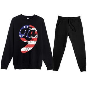 Comma La American Flag Kamala Harris Premium Crewneck Sweatsuit Set