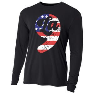 Comma La American Flag Kamala Harris Cooling Performance Long Sleeve Crew