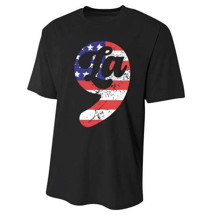 Comma La American Flag Kamala Harris Performance Sprint T-Shirt