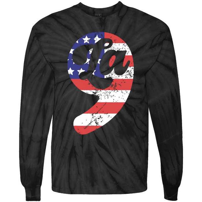 Comma La American Flag Kamala Harris Tie-Dye Long Sleeve Shirt