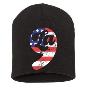 Comma La American Flag Kamala Harris Short Acrylic Beanie