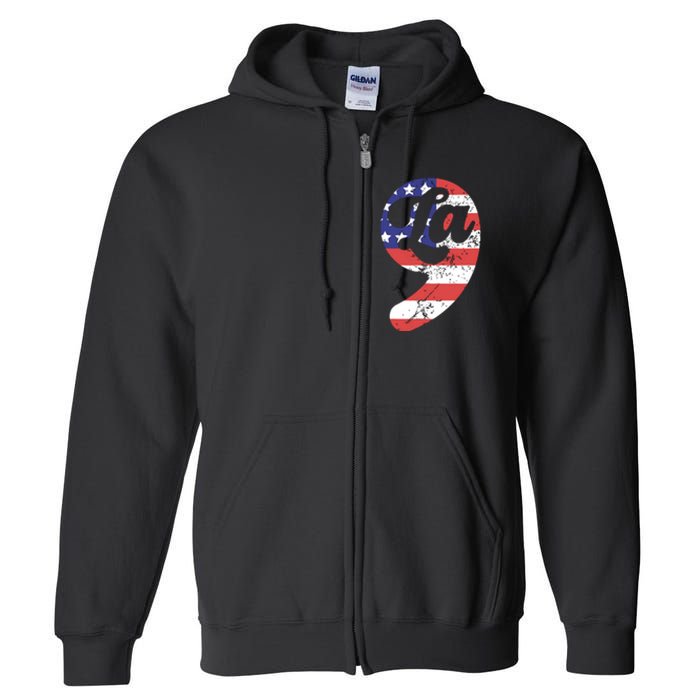 Comma La American Flag Kamala Harris Full Zip Hoodie