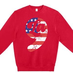 Comma La American Flag Kamala Harris Premium Crewneck Sweatshirt