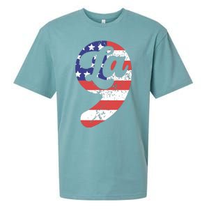 Comma La American Flag Kamala Harris Sueded Cloud Jersey T-Shirt