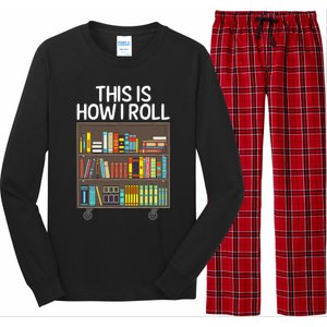 Cute Library Art For  Book Reader School Librarian Long Sleeve Pajama Set