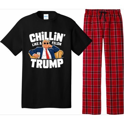 Chillin Like A Felon Trump Funny Political Election Pajama Set