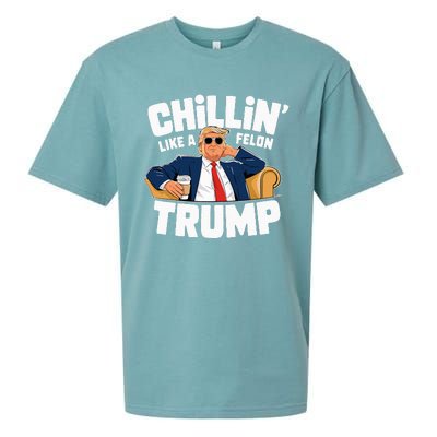 Chillin Like A Felon Trump Funny Political Election Sueded Cloud Jersey T-Shirt