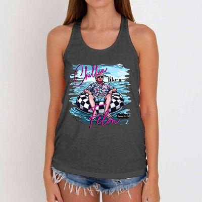 Chillin Like A Felon Trump 2024 Women's Knotted Racerback Tank