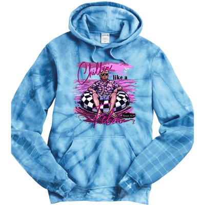 Chillin Like A Felon Retro Summer Pink Tie Dye Hoodie